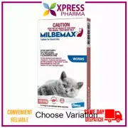 Milbemax Allwormer Small Cats 0.5 to 2 kg Wormer Round Whipworm NEW STOCK XPRESS