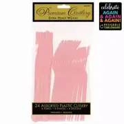 Premium New Pink Cutlery Set 24pk Fairy Princess High Tea Birthday Hen Party
