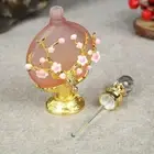 Pink Glass Perfume Bottle Clear Crystal Cap Oil Dropper Container Ladies Gifts