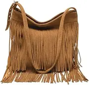 [EDIWER] Hobo Handbag for Women Fringe Shoulder Bag Crossbody Bag with Tassel Boho Purse Large Capacity Tote Handbag for Travel