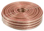 Absolute SW14-100 14 Gauge 100' 2 Conductor Clear Speaker Wire Home Car Stereo Z