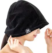 Global Japan Sauna Hat, Women's, Men's, Unisex Towel, Water Absorbent, Quick Drying, Washable, 100% Cotton, Pile, Hair Dry Towel, Black