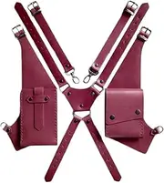 [Ｓｉｍｈｏａ] Steampunk Shoulder Harness Bag Phone Holder PU Underarm Shoulder Bag for Camping