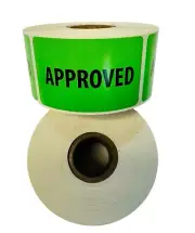 500 Approved QC Green Inventory Control Warehouse Label Stickers 1.5" x 2.5"