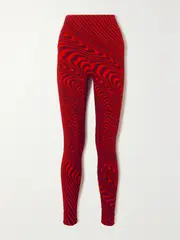 [Aztech Mountain] Aztech Mountain - + Ed Curtis Jacquard-knit Leggings - Red - x small x small Red