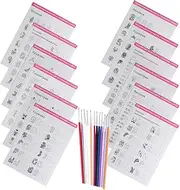 DEARMAMY 1Set Nail Art Practice Templates with Liner Pens Professional Nail Art Practice Kit for Manicure Techniques and Skill Development