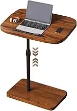 Standing Desk Sit Stand Desk Small Small Apartment Height Adjustment Sit Stand Desk with Removable Fence, Bedroom C-Shaped Flip-up Bedside Table, Easy to Install(Brown)