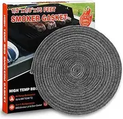 Smoker Gasket Seals 15 FT, 1/2" x 1/8" High Temp Grill Gasket Replacement Self Stick Felt, High Heat BBQ Gasket Tape Smoker Chef for Smokers BBQ Lid Black