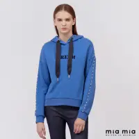 在飛比找momo購物網優惠-【mia mia】縫珠鑽造型連帽上衣