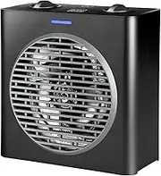BLACK+DECKER BXSH2003E Compact Heater with 2000 W, Adjustable Power Levels, 3 Operating Modes, Adjustable Electronic Thermostat, Anti-Tilt Safety System, Matte Black and Grey