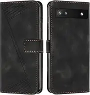 Compatible with Google Pixel 6a 5G Flip Kickstand Case Cover,Compatible with Google Pixel 6a 5G Magnetic Closure Wallet case Black