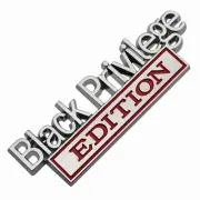 One Pc Metal Black Privilege Edition 3D Letter Fender Emblems Badge (Chrome+Red)