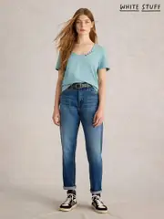 White Stuff Blue Nadia 100% Cotton T-Shirt (AJ0681) | $58