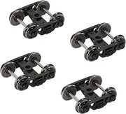 4pcs HO Scale 1:87 Model Trains Bogies with 33" DC Metal Wheels (Style A)
