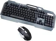 ARTIBETTER 1Set Wireless Gaming Keyboard and Mouse Ergonomic Black Backlit Mechanical Keyboard with Wireless Mouse Water Resistant Multimedia Keys for Computer Gaming