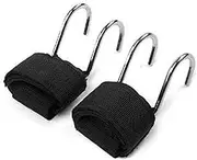 HCE Pair of Black Chin Up Power Hook - Pull-Up Bar Grip Support, Wrist Handle - Body Weight Lifting Fitness Gym Exercise Equipment