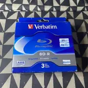 Verbatim Blu-ray Recordable BD-R 6x Disc-25gb-120mm Standard-3 Pack Jewel Case