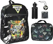 Monster Jam Megladon Grave Digger Max-D Monster Trucks Backpack Lunch Bag Water Bottle Ice Pack 5 Piece Mega Set