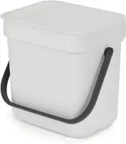 Sort & Go Food Trash Can (0.8 Gal/Light Gray) Small Countertop Kitchen Compost C