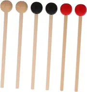 LIGHTAOTAO Percussion Mallets Set 3 Pairs of Wooden Mallets for Xylophone Snare Drum Boys and Girls and Beginners Red and Brown Sticks