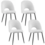 1 Set of 4 Artiss Dining Chair Boucle Sherpa