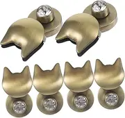 EXAOMBLE 6pcs Cat Shaped Bag Locks Stainless Steel Turn Locks for Luggage Crossbody Bags and Furniture Lightweight Easy to Replace Smooth