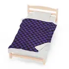 Halloween Blanket with Purple and Black Checkered Print, 50" x 60" Throw Blanket