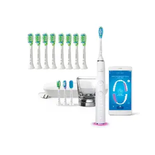 【Philips 飛利浦】Sonicare 鑽白極淨智能鑽石音波震動牙刷/電動牙刷-晶鑽白HX9924/02