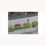 Juweela 1/87 (HO scale) Plant Box Wood (Small, 10pcs)