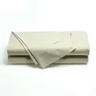 Bianca Heston Cotton Percale Flat Fitted Sheet Set Stone King Single