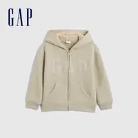 在飛比找蝦皮商城優惠-Gap 男幼童裝 Logo仿羊羔絨連帽外套-卡其色(4316