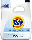 Tide Free & Gentle Liquid Laundry Detergent, 100 Loads, 132 fl oz