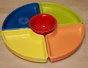 Fiesta Ware 5 Piece Entertaining Set Bright Colors Omni Relish Snack Set NEW BOX