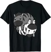 [X.Style] Yin Yang Zebra Yoga Zebras ds1619 T-Shirt (M) Black