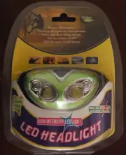 LED Hands Free Headlamp Headlight Flashlight With Flashing Red Emergency Lights