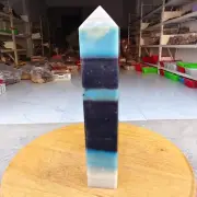 650g Trolleite Crystal Tower Point Obelisk Natural Rare Blue Quartz Healing Z757