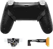 eXtremeRate Dawn Type-C Version Remap Kit for PS4 Slim Pro Controller JDM-040/050/055 with 6 Customizable Mapping Profiles, Textured Black Redesigned Back Shell and 4 Back Buttons - Without Controller