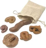 6Pcs Fake Poop Realistic Fake Turd Shits Floating Fake Dog Poop Funny Joke Tricky Toys Prank Props with Drawstring Bag for Halloween April Fools' Day Party Favor 6 Different Shapes