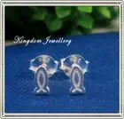 925 Sterling Silver Small Christian Fish Earring Studs