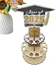 Money Holder for Cash,Class of 2025 Money Cake Kit - Wooden Double Layer Congrats Grad Party Supplies with 20 Holes for College Graduates Ceremony Decoration