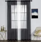 Black Sheer Curtains Panels for Bedroom and Living Room Light Filtering