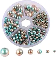 CIMAXIC Resin Pearl DIY Hairband Decorations Fashion Embellishments Box of 7 Pieces Flat Back Hairband Decoration