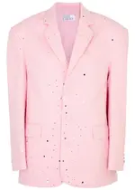 Giuseppe DI Morabito Crystal-embellished Cotton-blend Blazer - Light Pink - 42 (UK10 / S) 42 (UK10 / S)