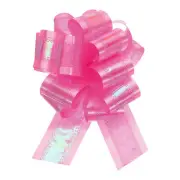 10pcs 7 Inch Metallic Large Big Pull Bow Gift Wrapping Bows Ribbon, Pink