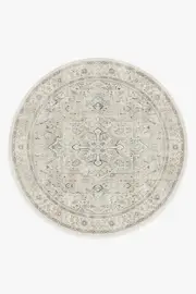 | Machine Washable Runner Rug 245' Round | Kamran Ivory Opal Rug | Ruggable