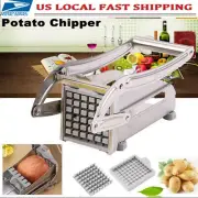Stainless Steel French Fries Grater Potato Chipper Chip Cutter Chopper 2 Blades
