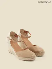 Sosandar Natural Closed Toe Espadrille With Ankle Strap (633540) | $159