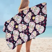 Sugar Skull Pattern Microfiber Beach Towel