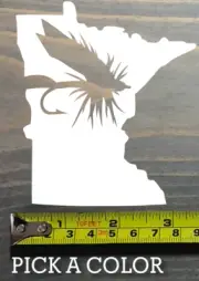 Fly Fishing Minnesota Sticker Decal 3.5" Trout Rainbow Abel Musky TFO Lamson