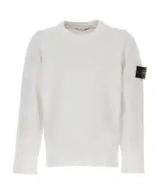 Logo decal round neck pullover 8Y white